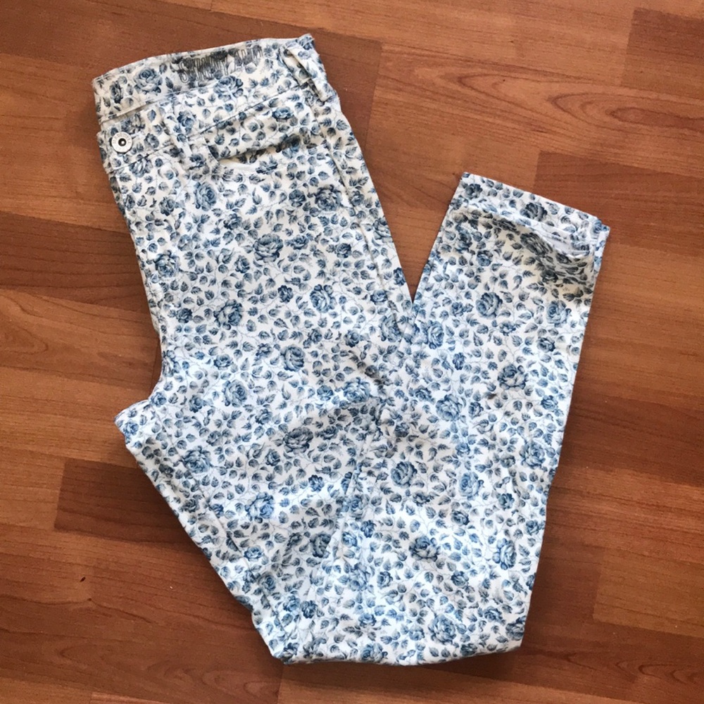 Madewell Floral Skinny Ankle Jeans